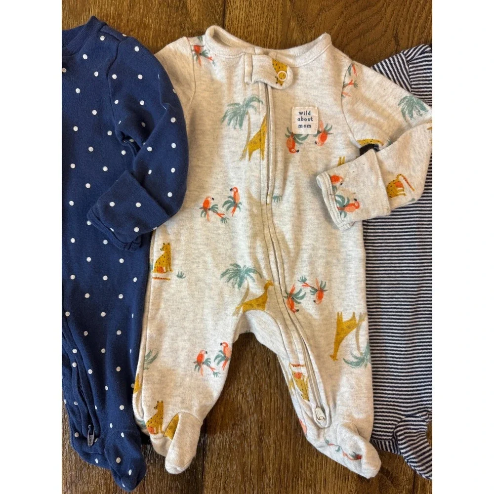 Baby Boy Newborn Sleepers Clothes Lot Bundle Sleep N Play Outfits Wild About Mom